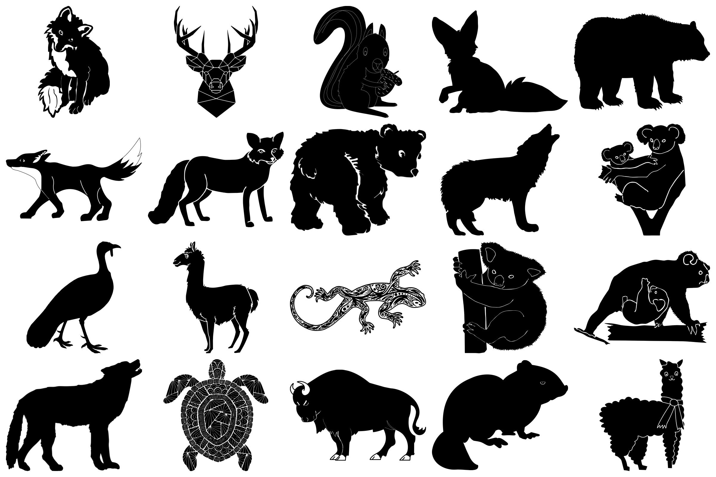 Forest Animal Silhouettes AI EPS PNG By Me And Ameli TheHungryJPEG