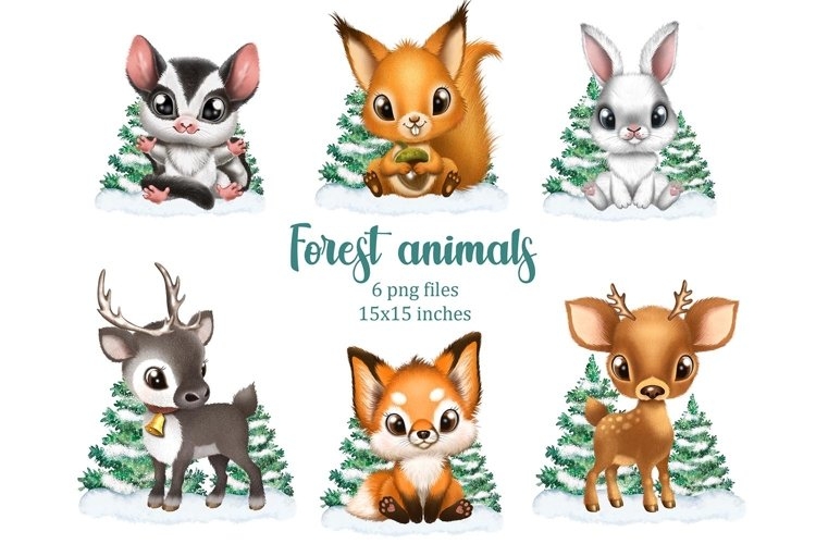 Forest Animals Clipart Baby Animals Printable Animals