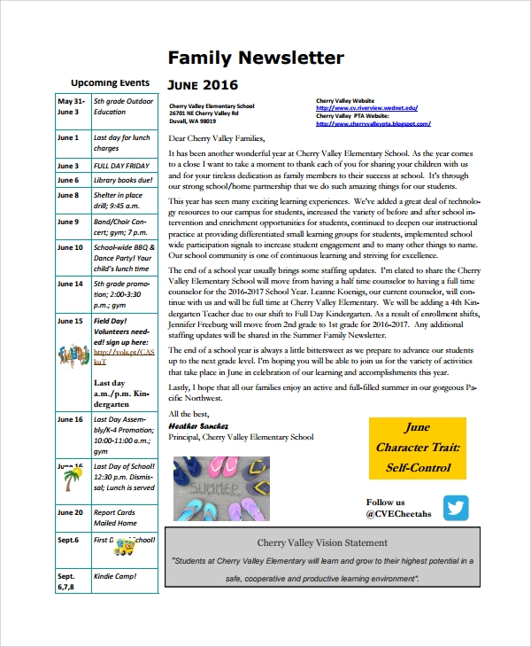 FREE 12 Sample Family Newsletter Templates In MS Word PDF PSD HTML