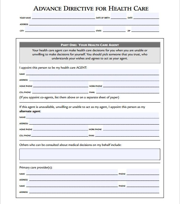 FREE 9 Advance Directive Forms In PDF Living Will Forms Free Printable