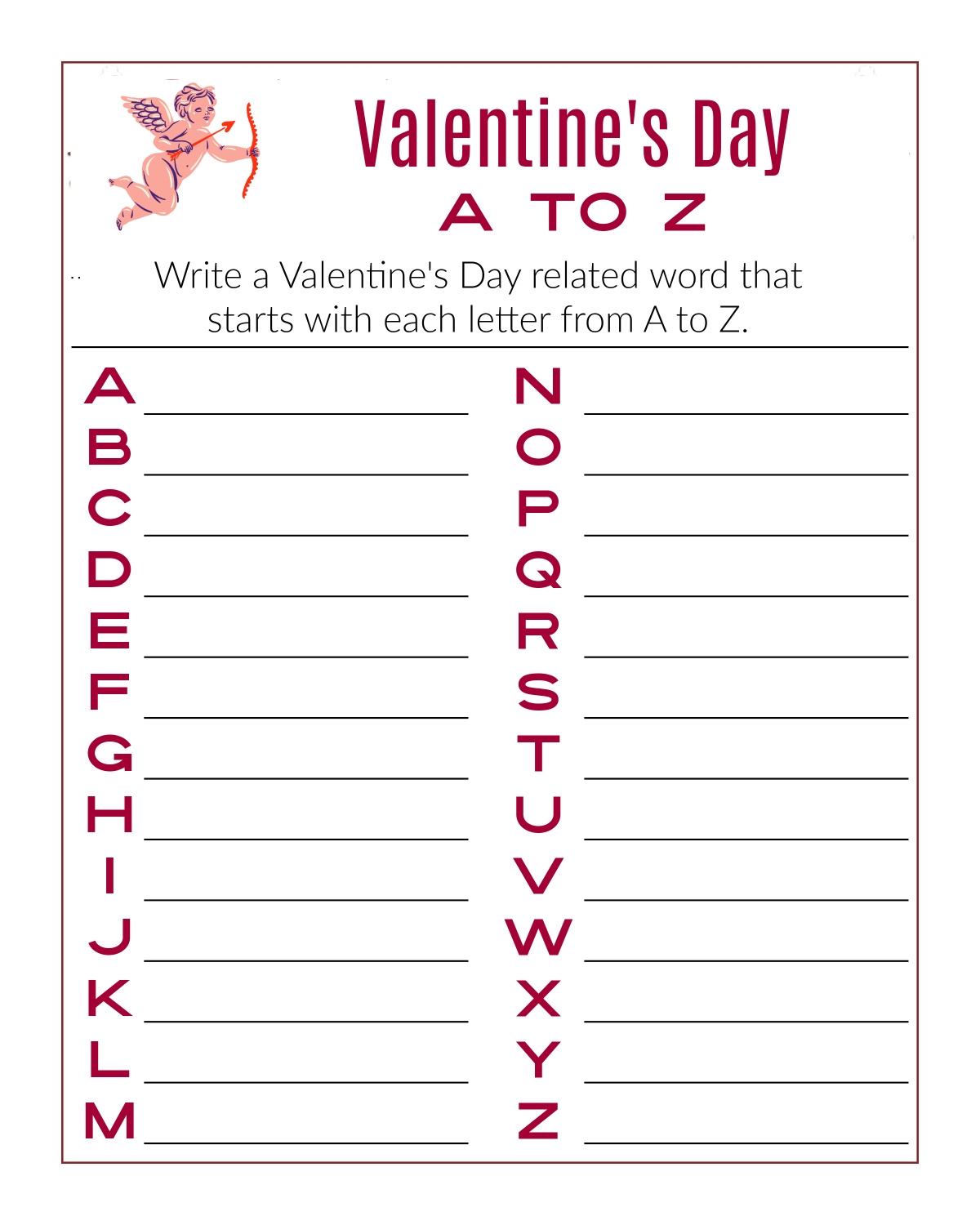 Printable Valentine Word Games For Seniors