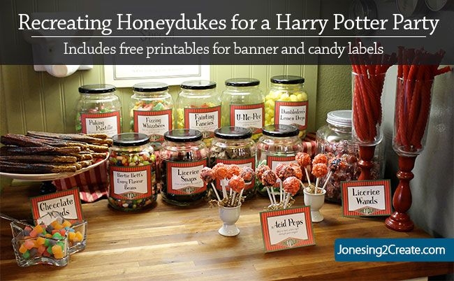 Free Banner And Candy Labels For Honeydukes For Harry Potter Party 