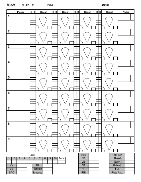 Free Printable Baseball Pitching Charts