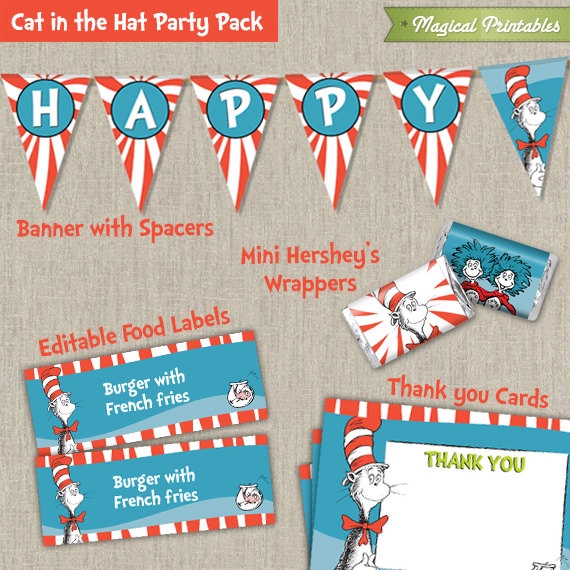 Free Cat In The Hat Party Printables FREE PRINTABLE
