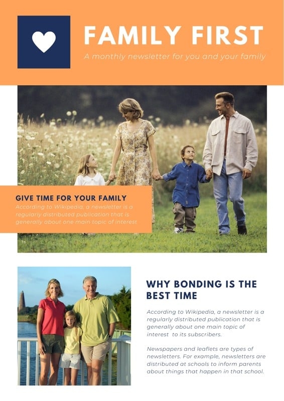 Free Custom Printable Family Newsletter Templates Canva