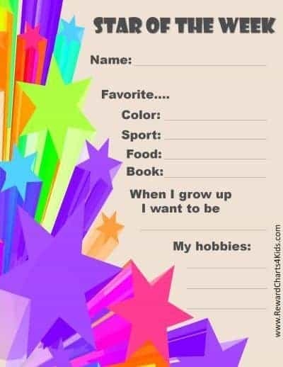 Star Of The Week Poster Printable Star Of The Week Poster Printable