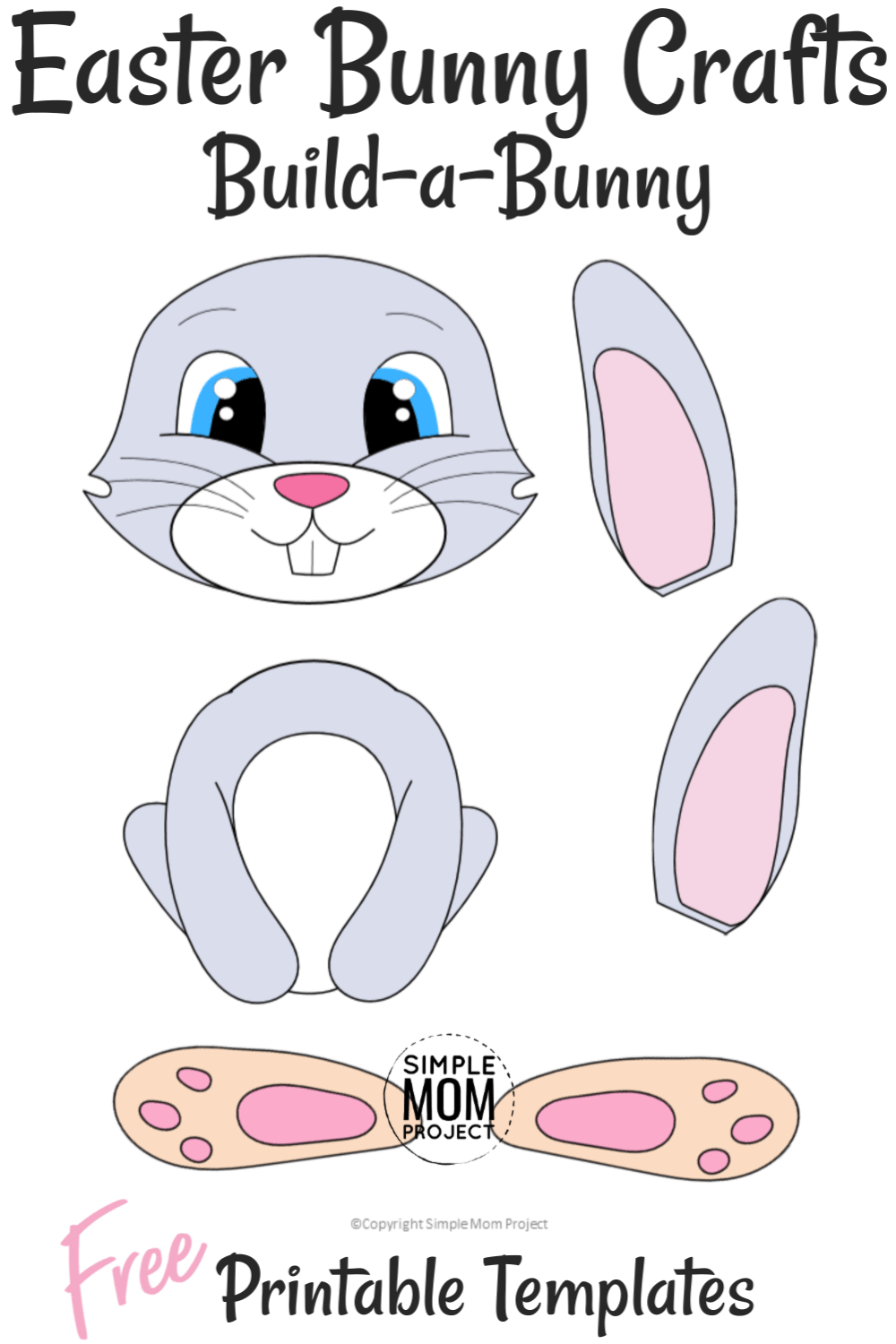Free Cut And Paste Bunny Rabbit Craft Easter Bunny Crafts Bunny 
