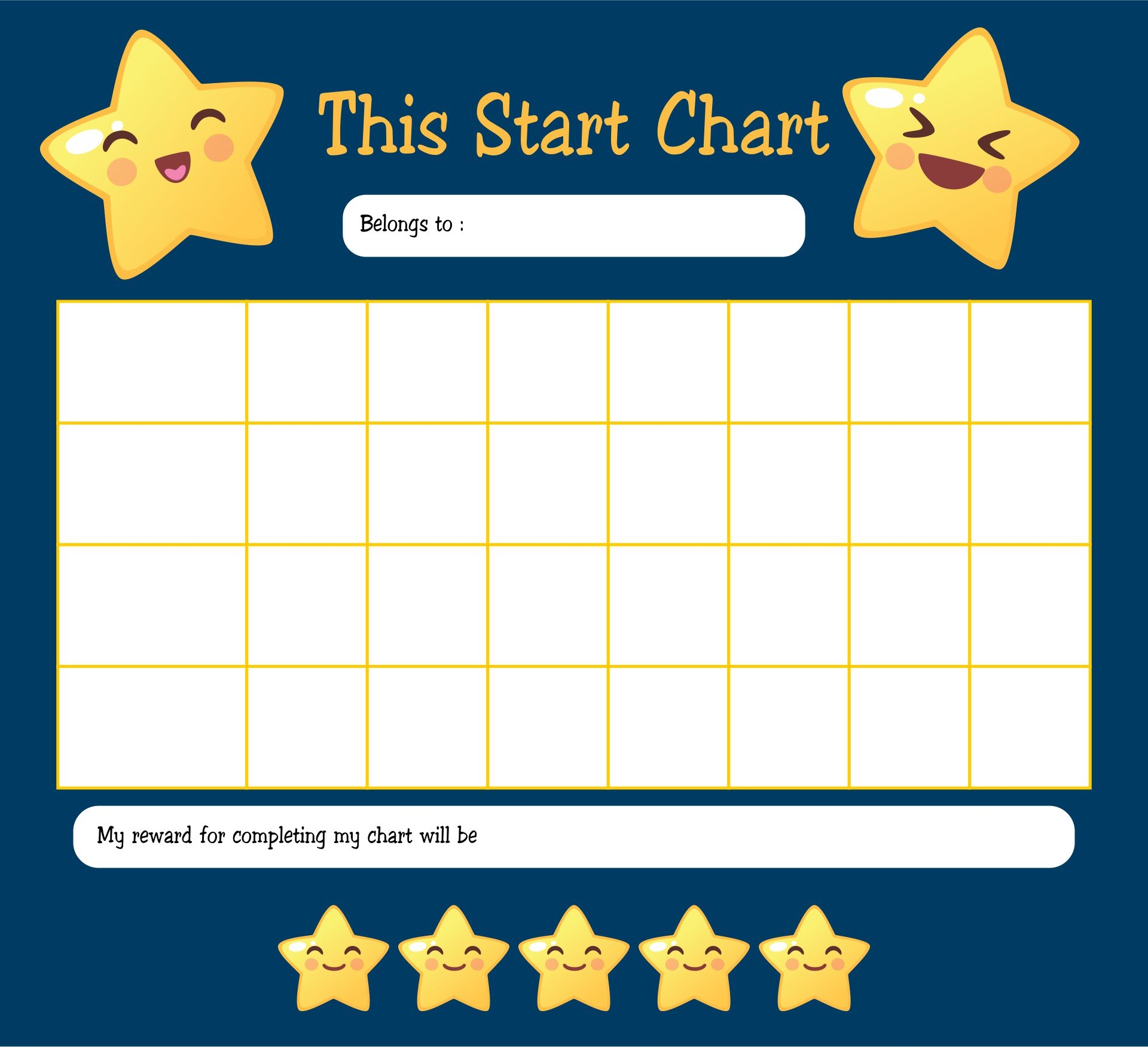 Printable Sticker Chart For Kids