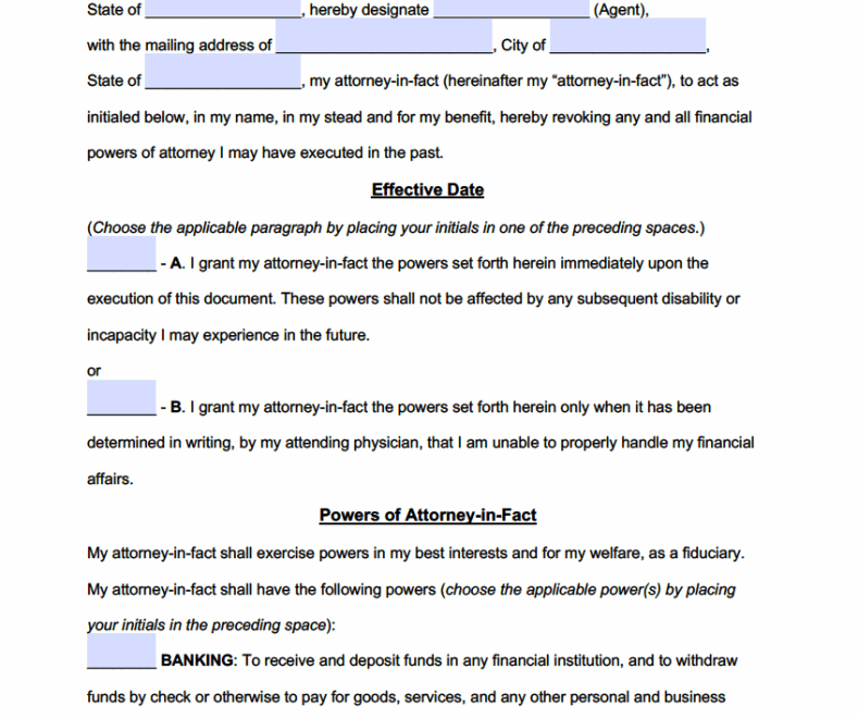 Free Durable Financial Power Of Attorney Forms PDF WORD