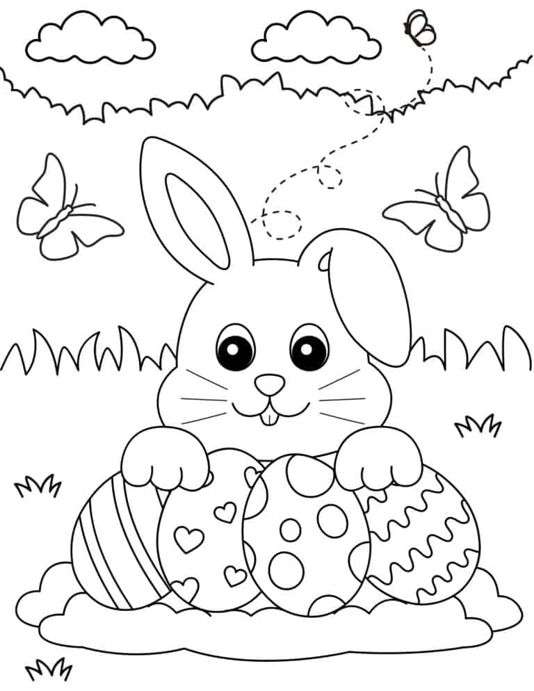 Free Easter Bunny Coloring Pages For Kids Prudent Penny Pincher