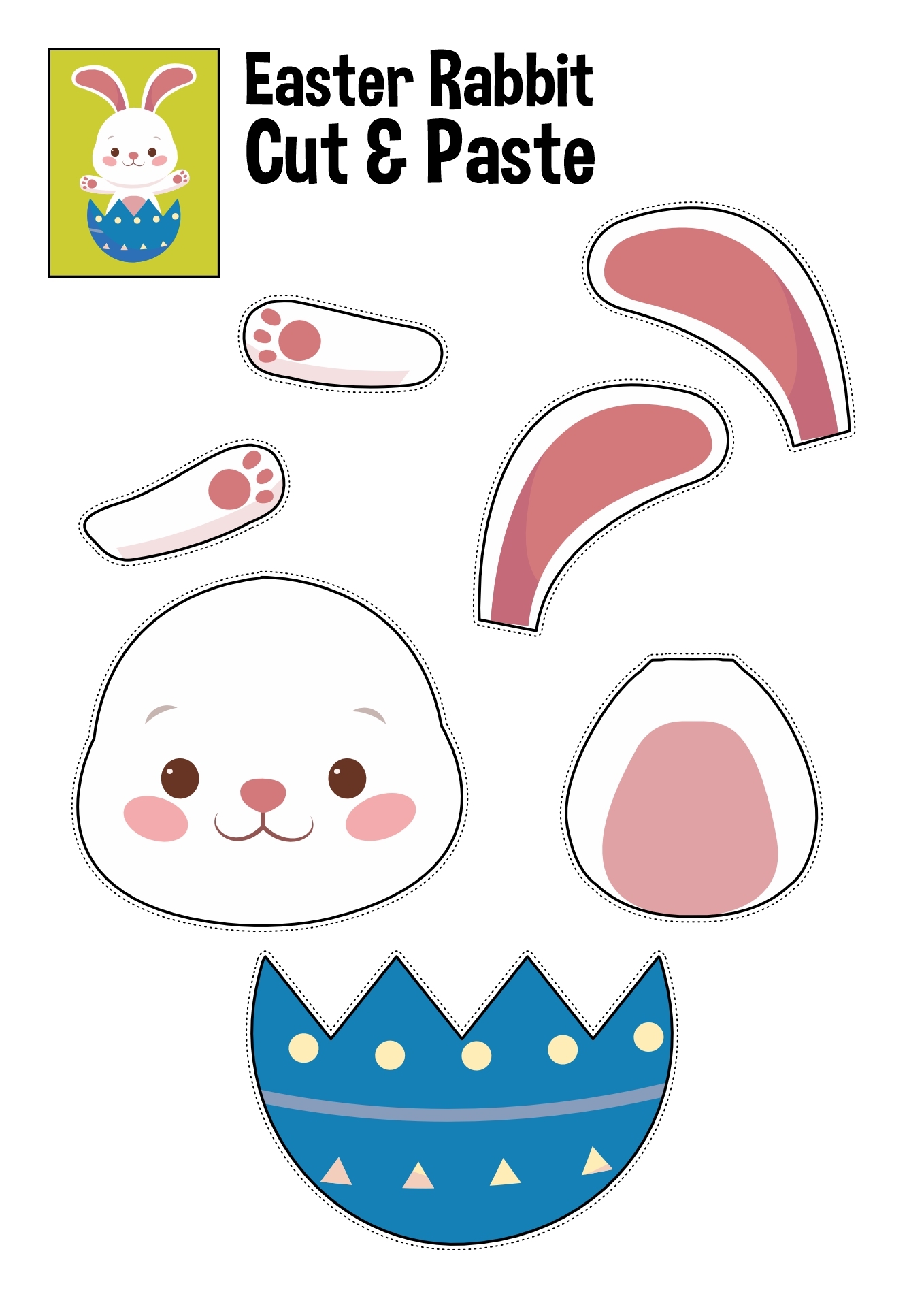 Easter Bunny Cut And Paste Printables Free