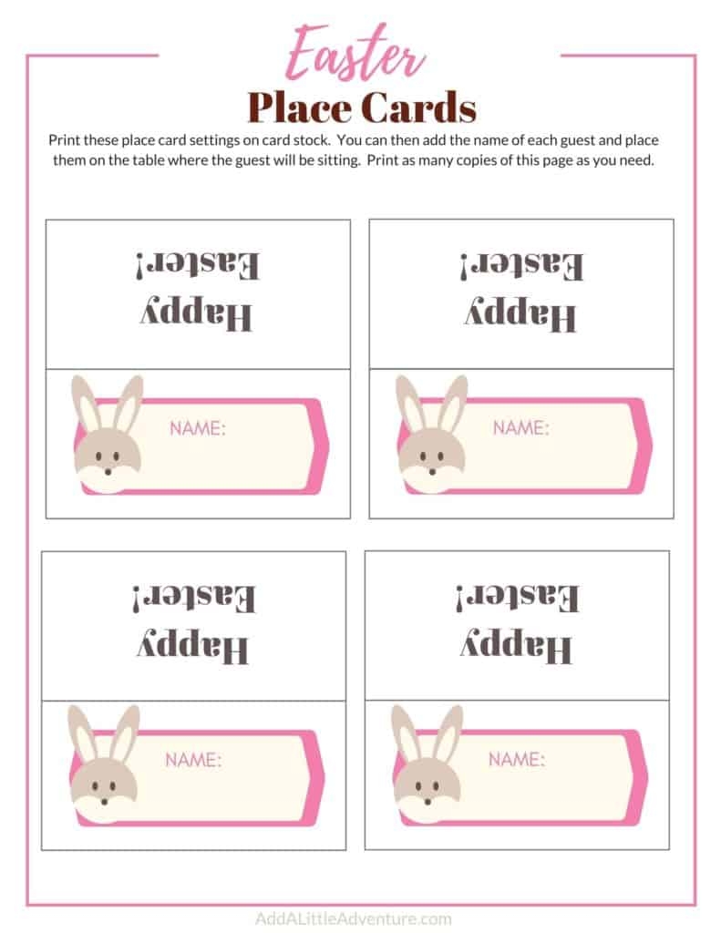 Free Easter Place Cards Printable Printable Form Templates And Letter