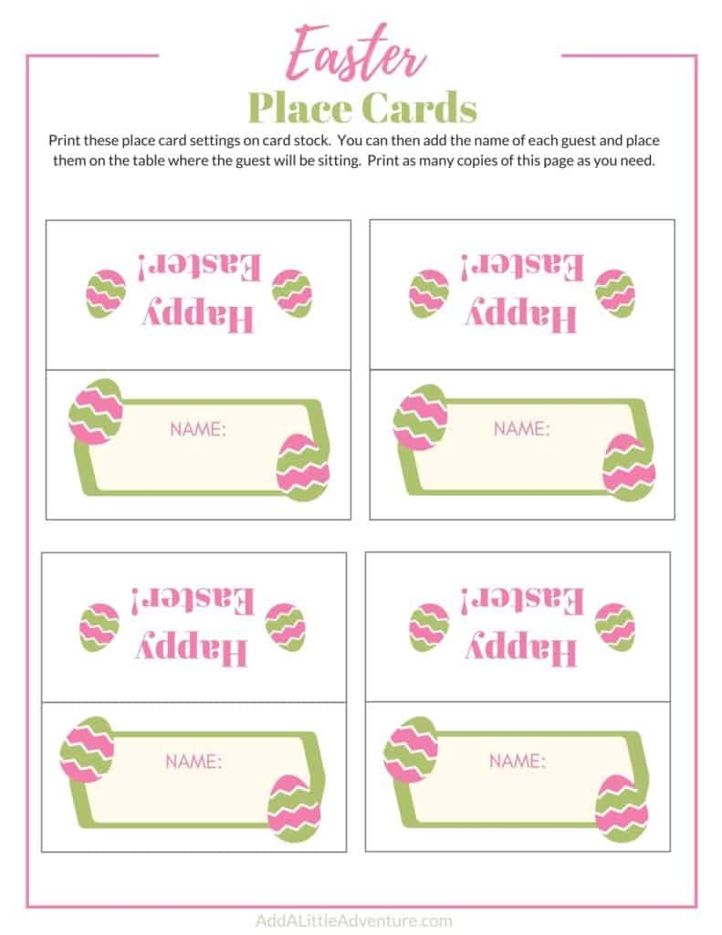 Free Easter Place Cards Printable Printable Form Templates And Letter