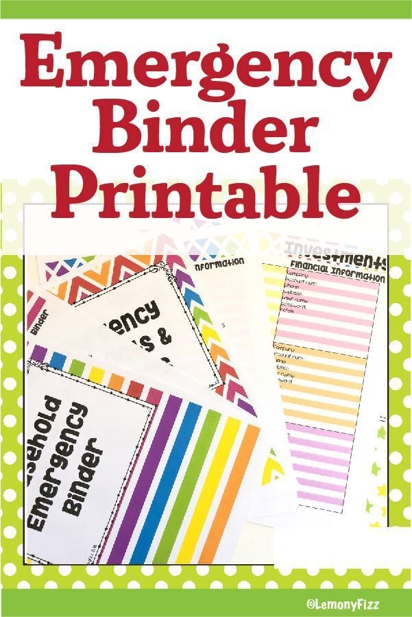 Free Emergency Binder Printables