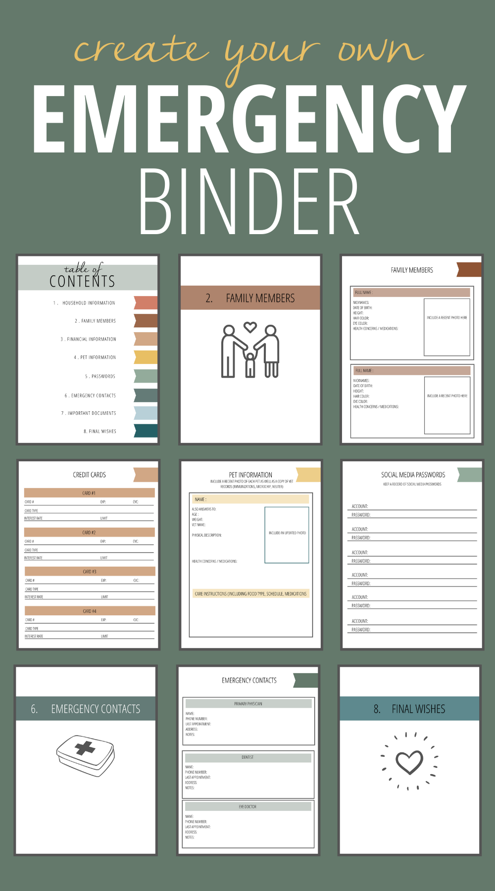 Free Emergency Binder Printables Web Free Family Emergency Binder 