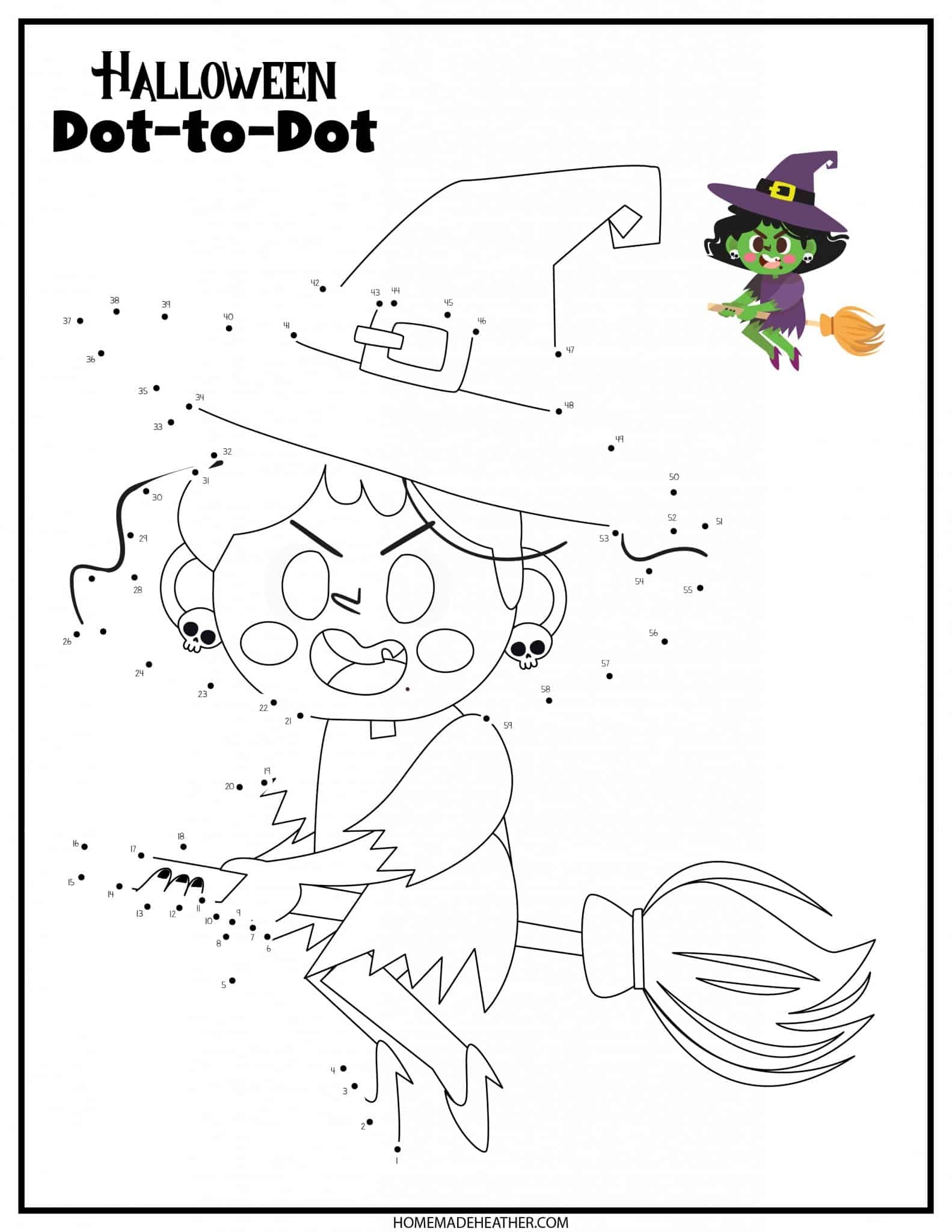 Free Halloween Dot To Dot Printables Homemade Heather