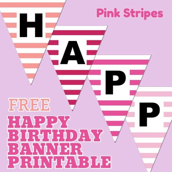 Pink Free Printable Birthday Banner