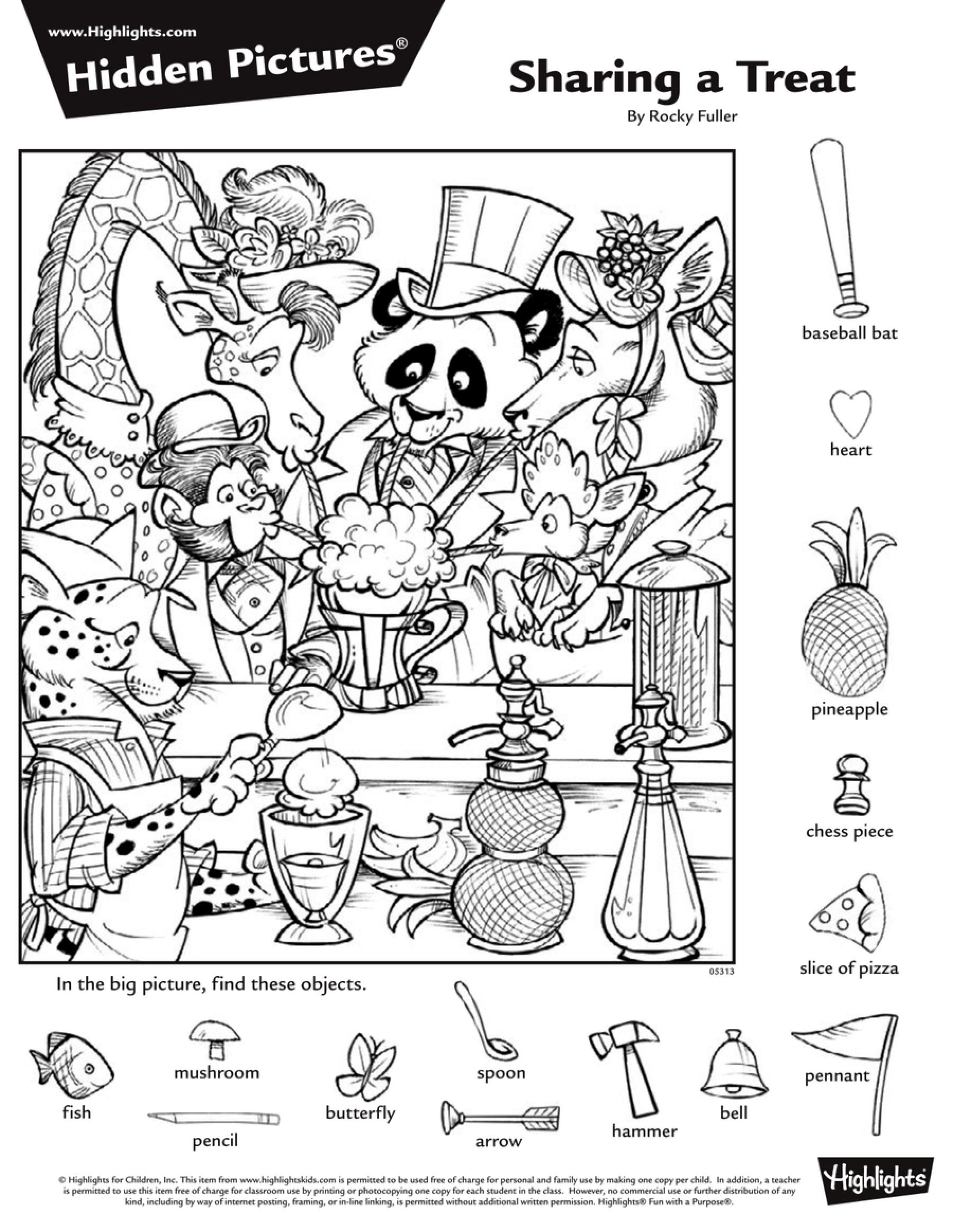 Free Hidden Objects Printables Printable Sight Words List