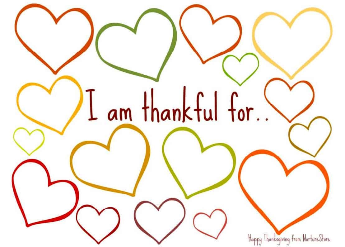 Free I Am Thankful For Printable