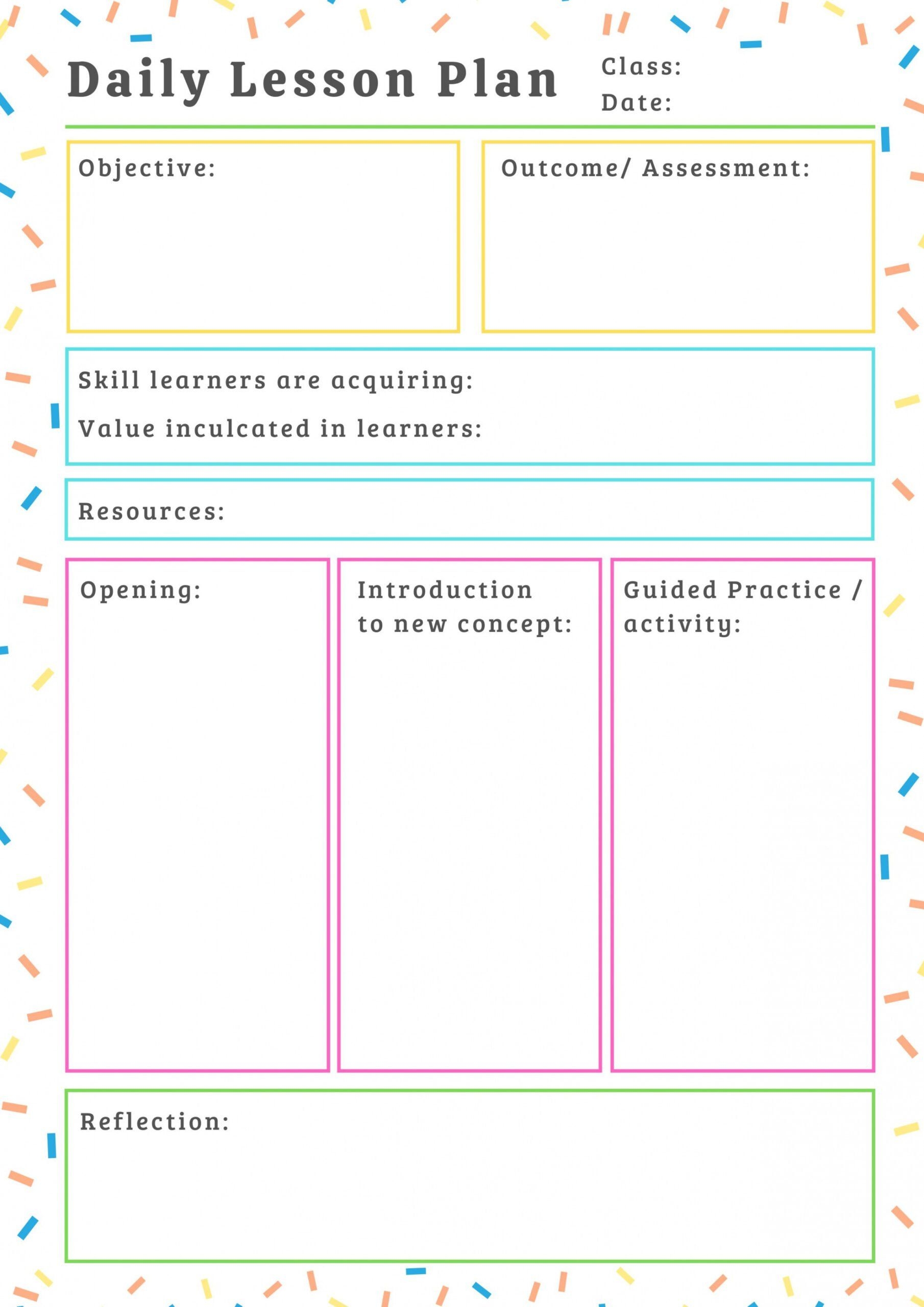 Free Library Lesson Plan Template Doc Sample Printable Lesson Plans 