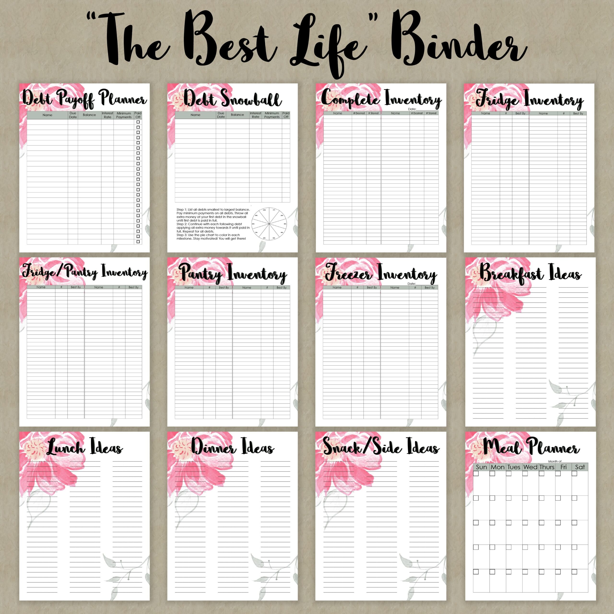 Free Life Binder Printables Free Life Binder Printables