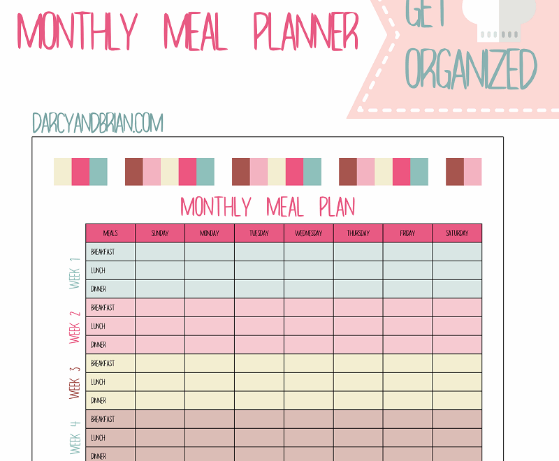 Free Monthly Meal Plan Printable Free Printables Hub