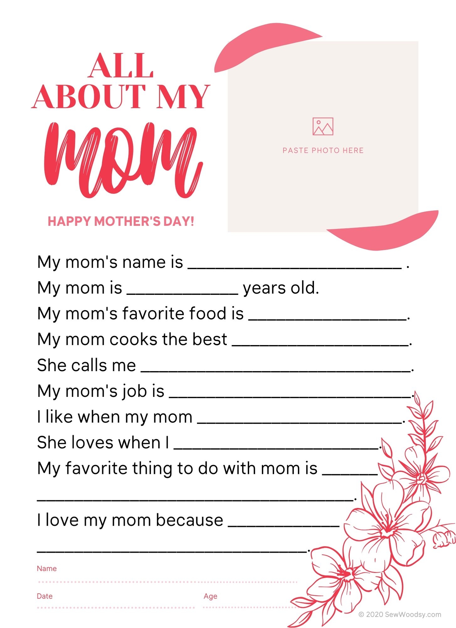Free Mother 39 s Day Questionnaire Printable Sew Woodsy Free Mother 39 s Day Questionnaire Printable Sew Woodsy