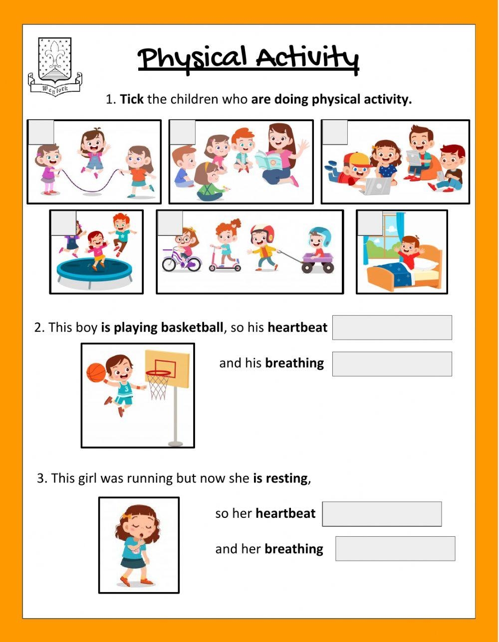 Free Physical Education Worksheet For Elementary Students Download 
