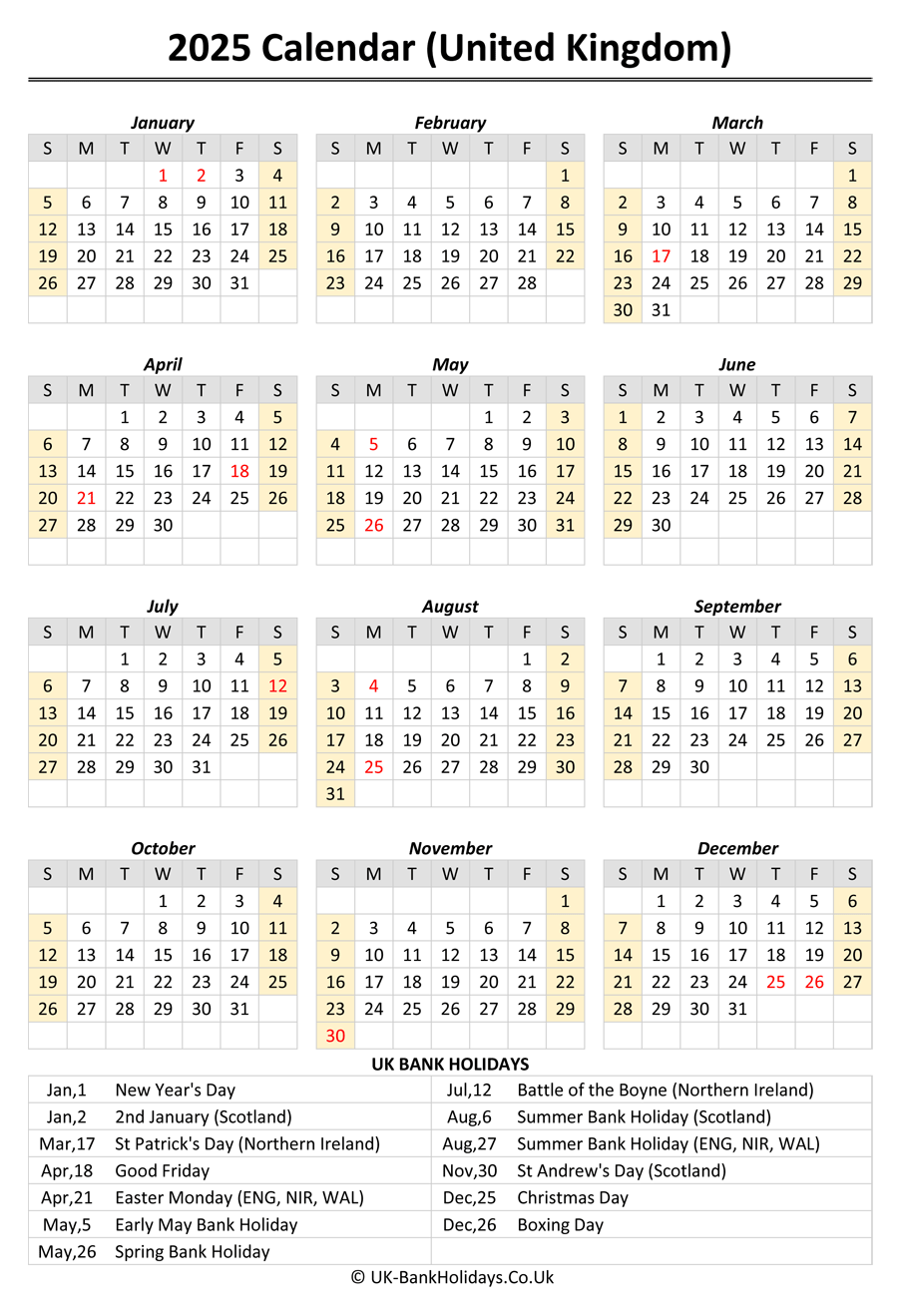 Free Printable Calendars 2025 With Holidays