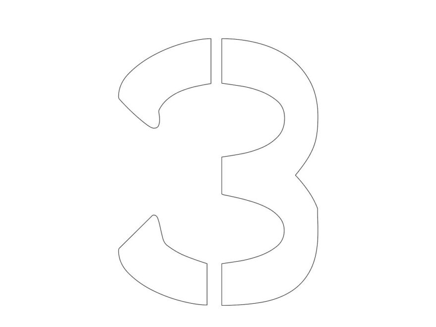 Free Printable 3 Inch Number Stencils 1 10