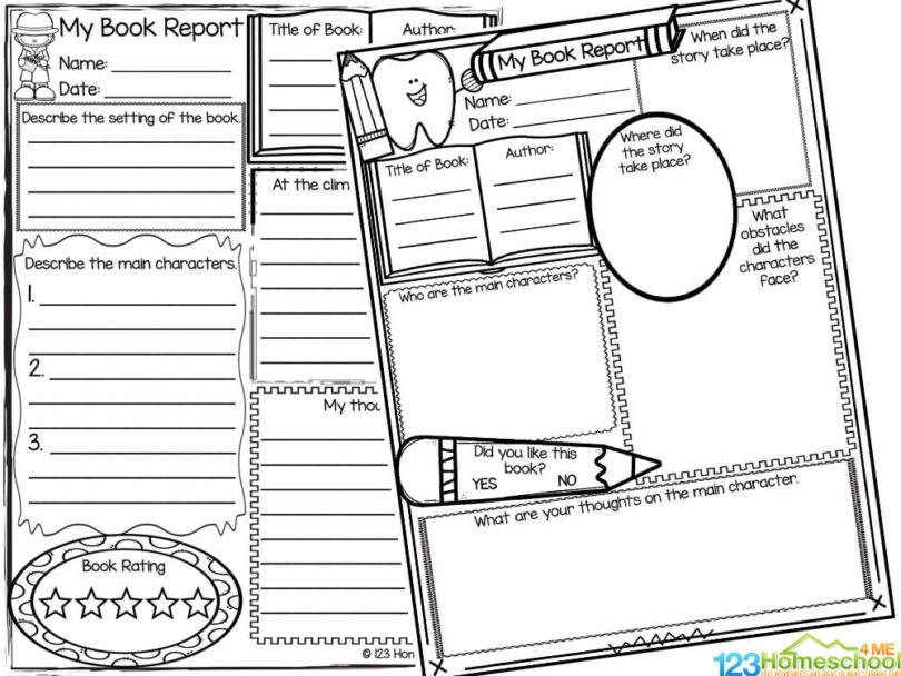  FREE Printable 3rd Grade Book Report Template For Report