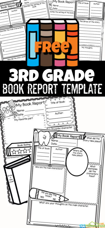 FREE Printable 3rd Grade Book Report Template For Report 3rd Grade 