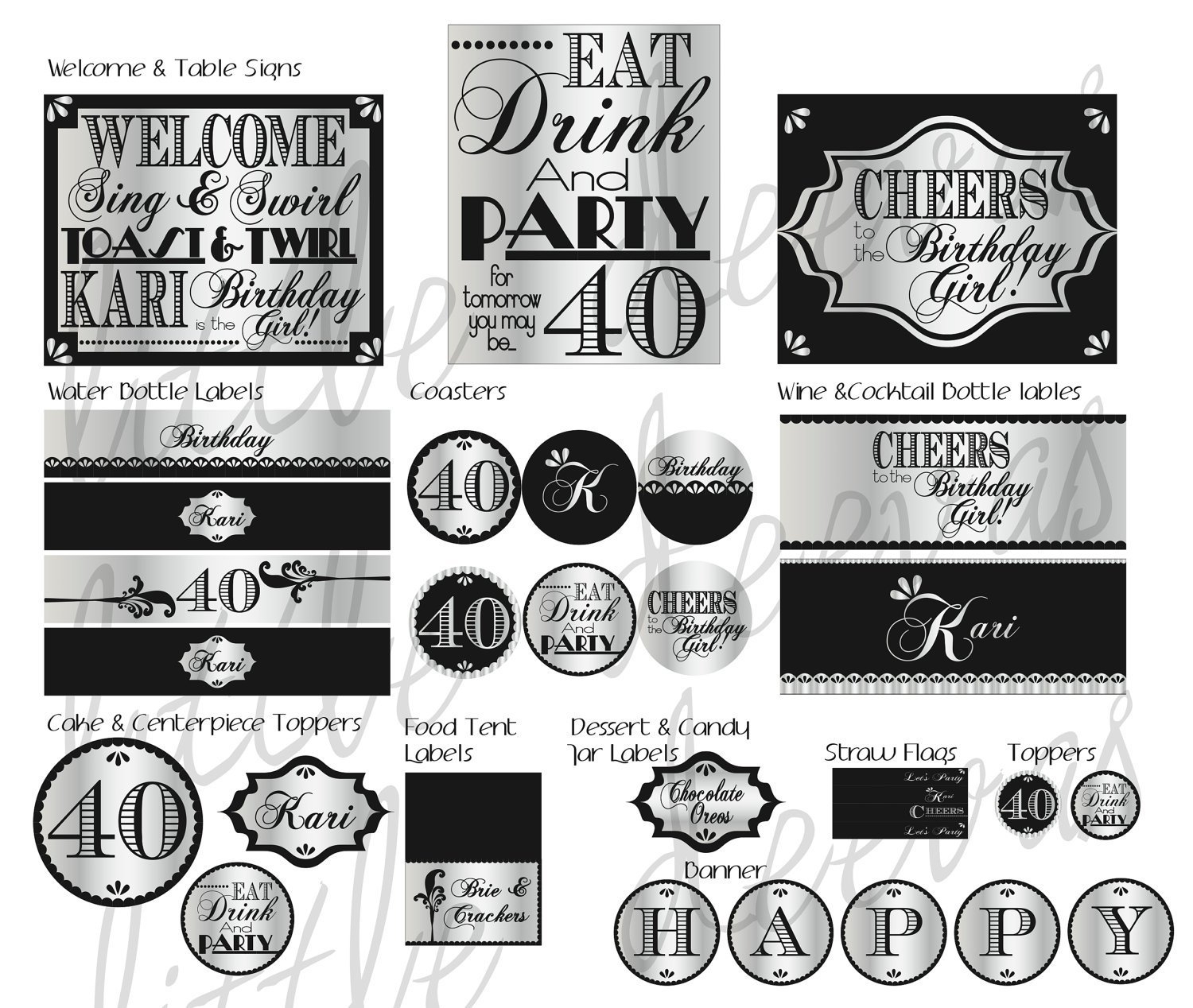 Free Printable 40Th Birthday Labels