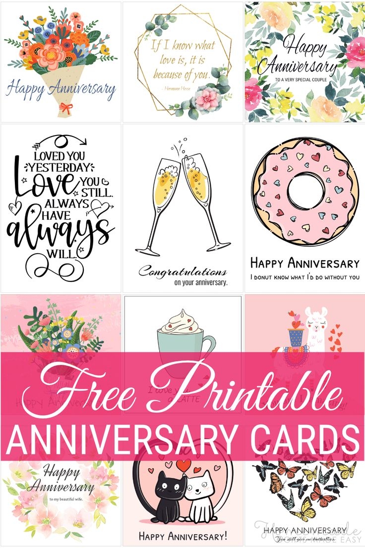 Free Printable Anniversary Cards For Friends And Family To Share With 