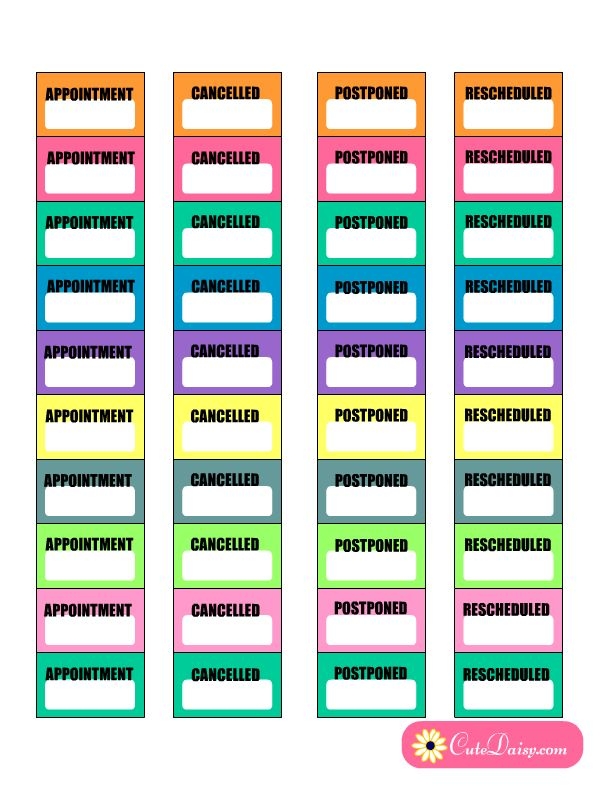 Free Printable Appointment Cancelled And Rescheduled Stickers Free 