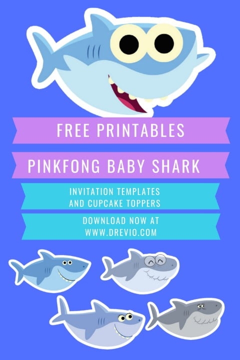 FREE Printable Baby Shark Pinkfong Birthday Invitation Template 