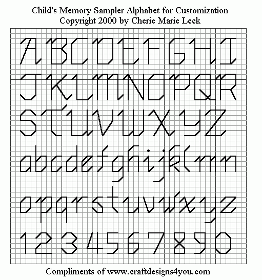 Free Printable Back Stitch Fonts Thomas J Brock