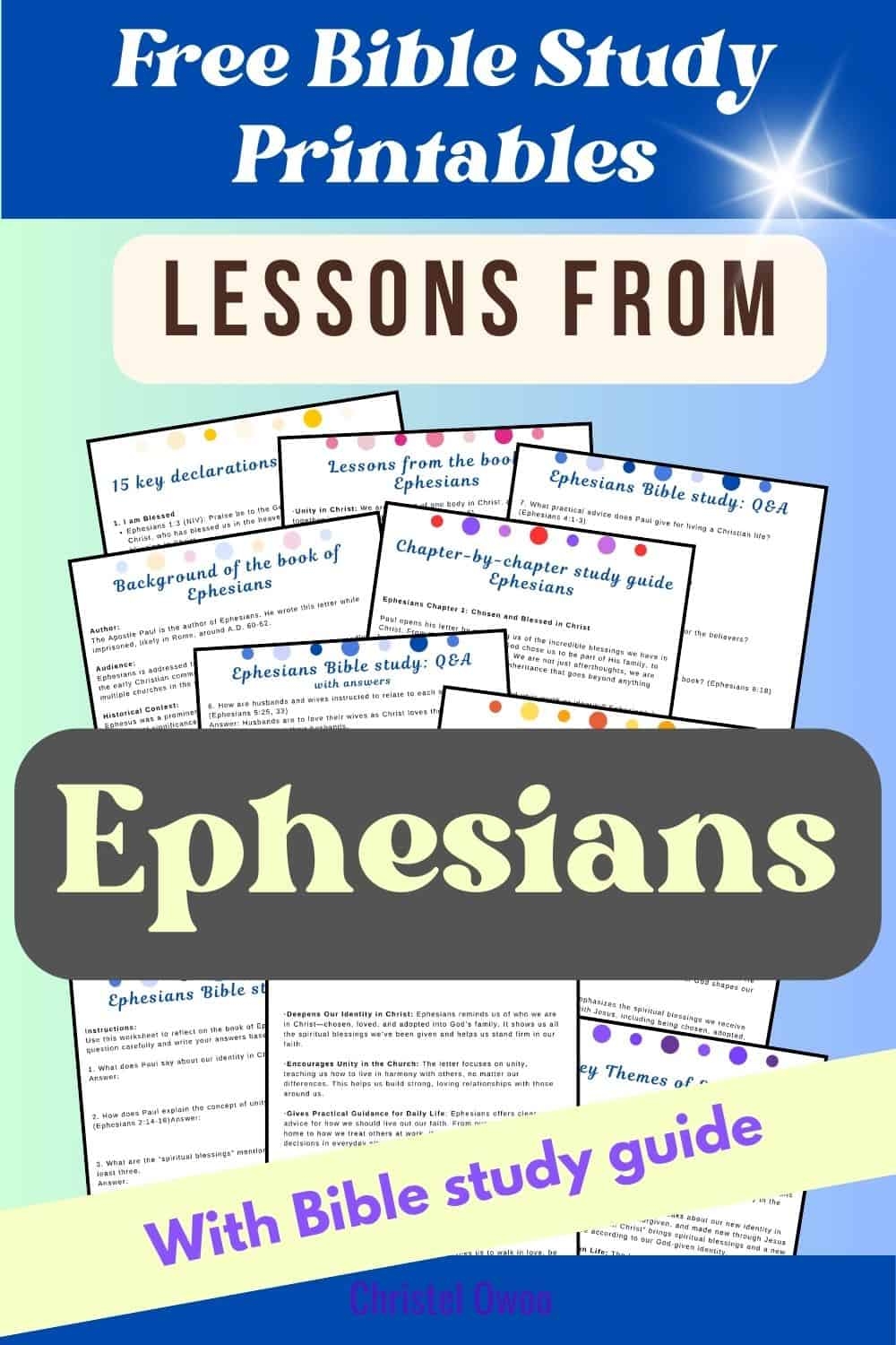 Free Printable Bible Study Guide On Ephesians Pdf Christel Owoo