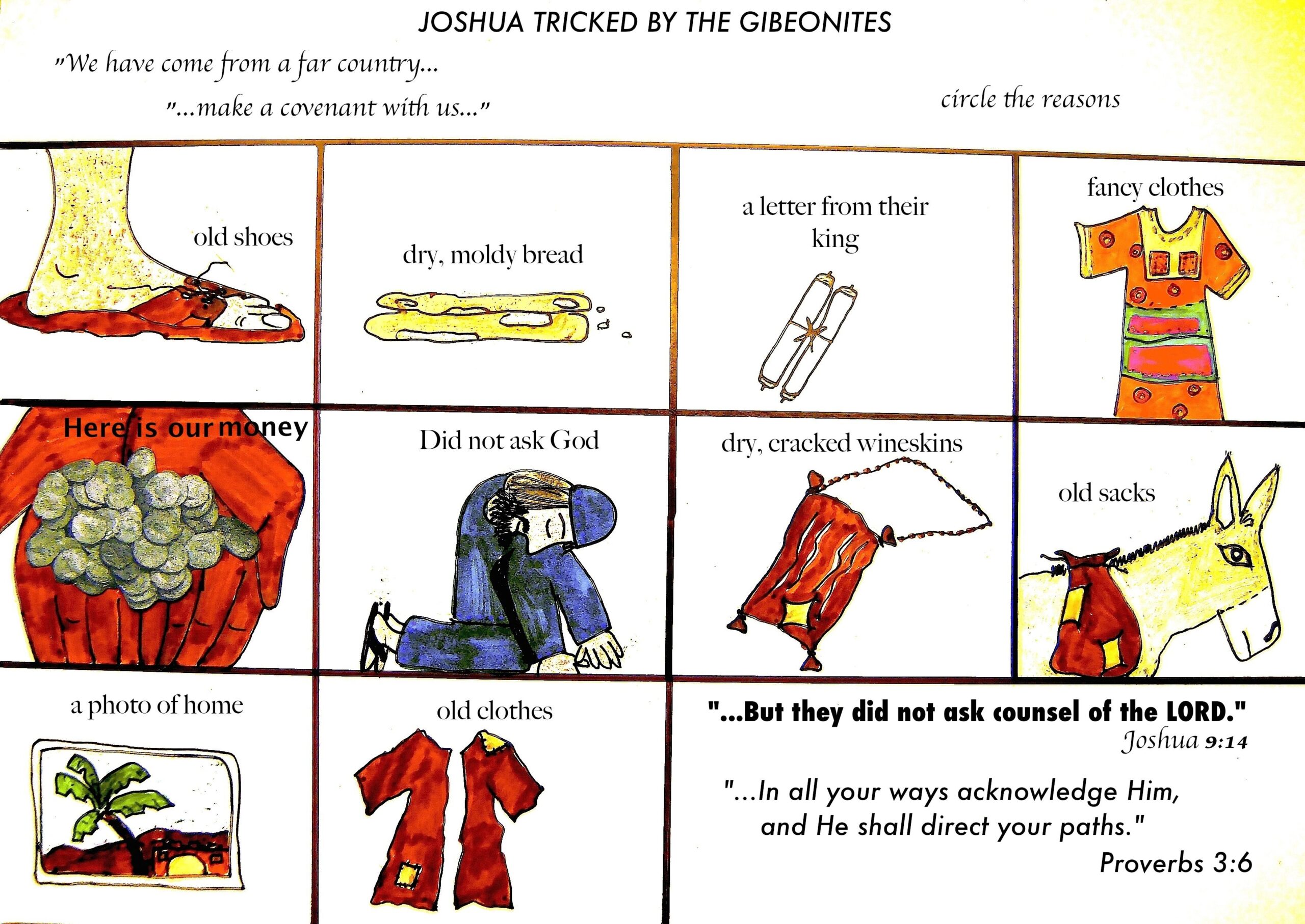 Free Printable Bible Worksheets Gibeonite Trick For Kids Andrea T Martin