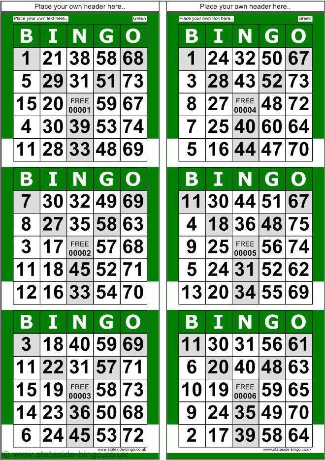 Free Printable Bingo Cards 4 Per Page Free Printable Bingo Cards 