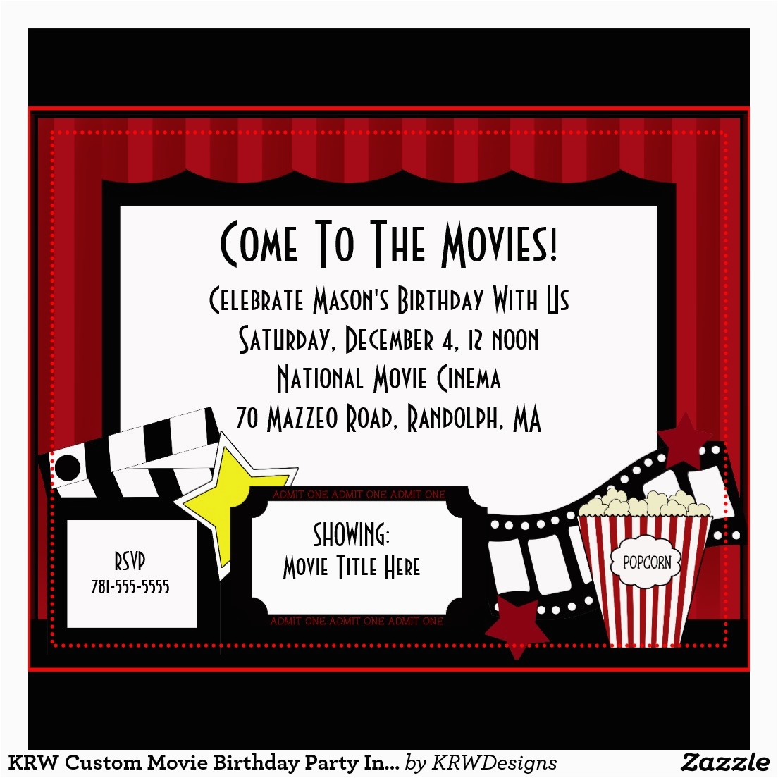 Movie Birthday Party Invitations Printable Free