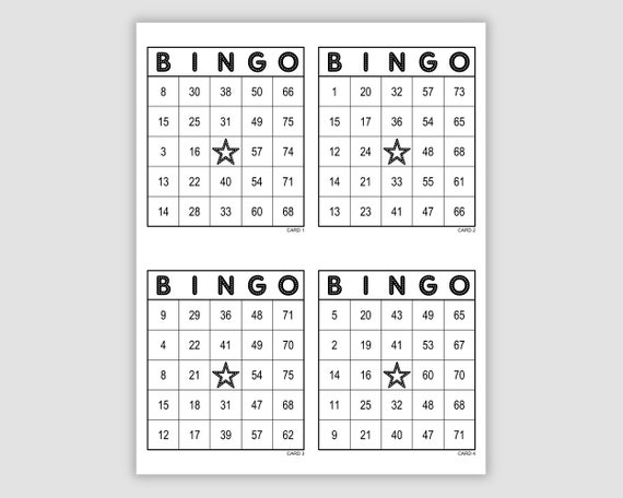 Free Printable Bingo Cards 4 Per Page