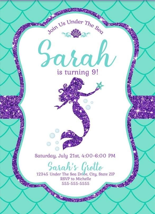 Free Printable Blank Mermaid Birthday Invitations Printable And Free Printable Blank Mermaid Birthday Invitations Printable And