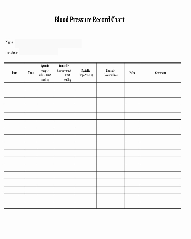 Free Printable Blood Pressure And Pulse Log Printable Templates Free