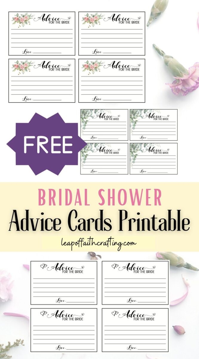 Free Printable Bridal Shower Advice Cards Leap Of Faith Crafting
