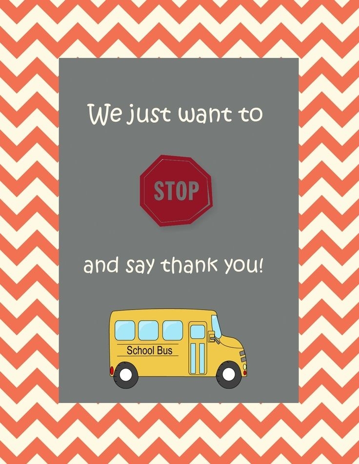 Bus Driver Thank You Printable