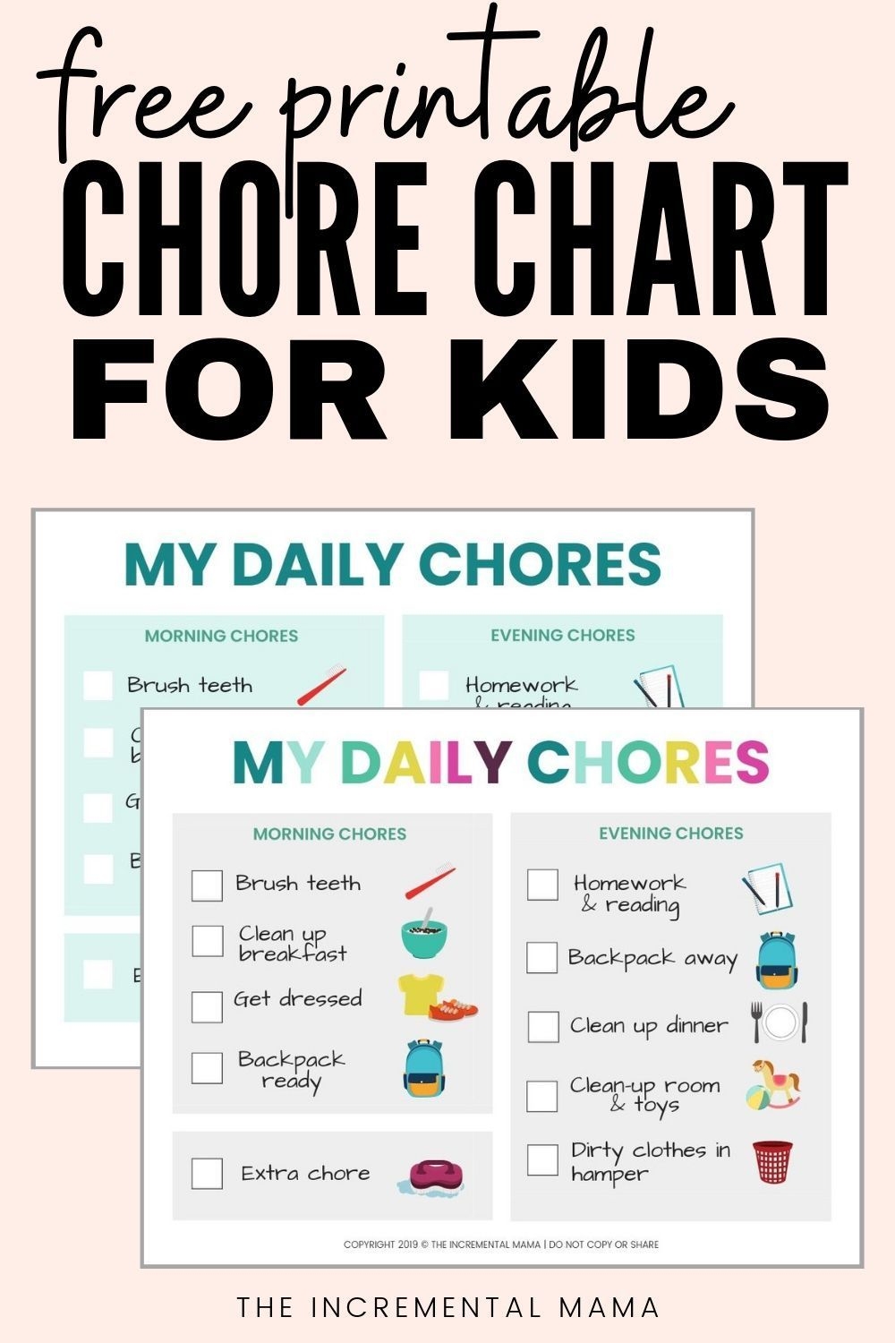 Free Printable Chore Chart For 5 6 Year Olds In 2020 Free Printable 