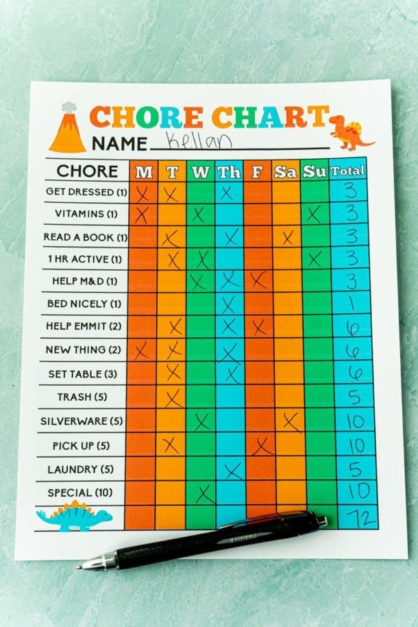 Free Printable Chore Chart For 6 year old Free Printable Chore Charts 