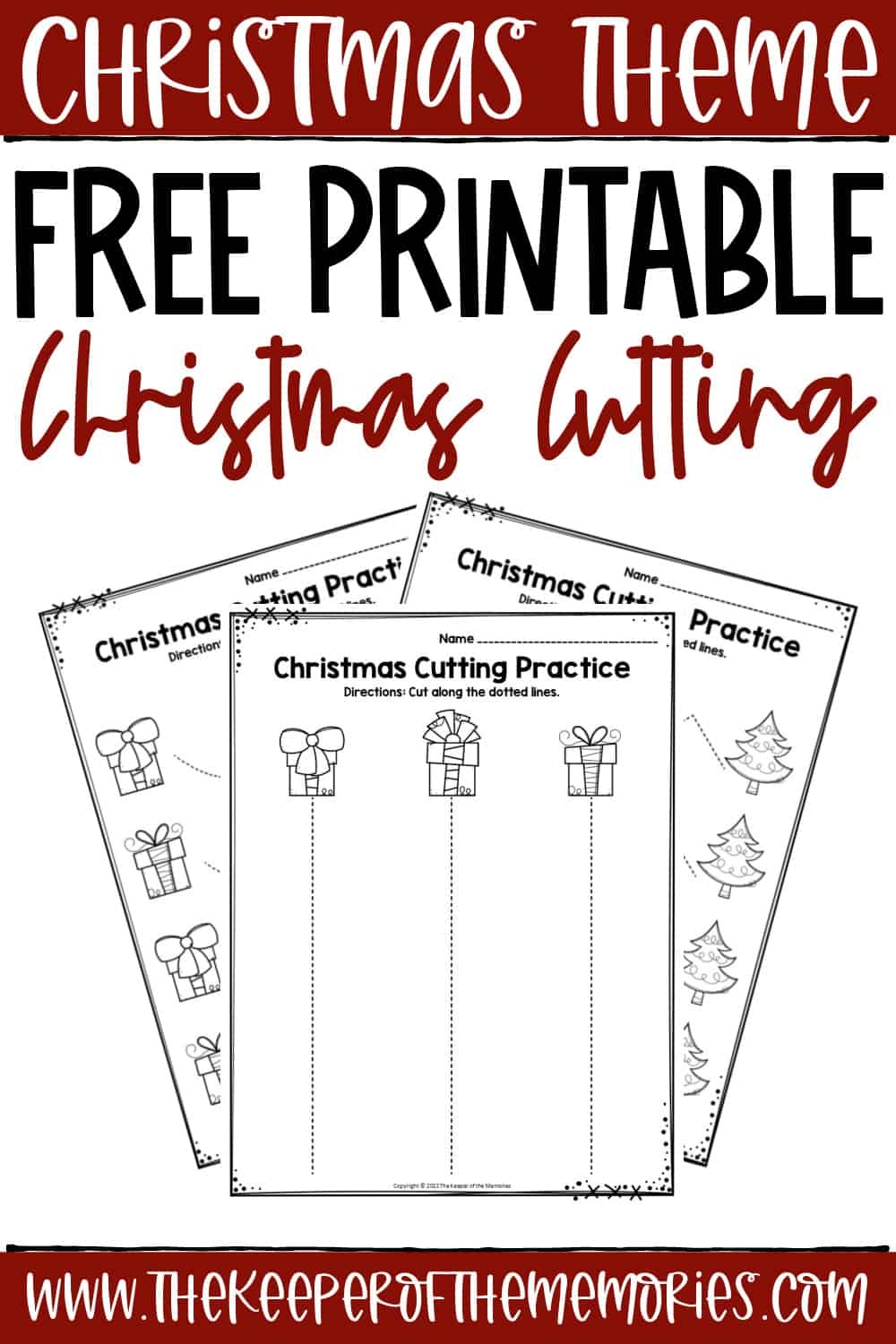 Free Printable Christmas Cutting Worksheets The Keeper Of The Memories