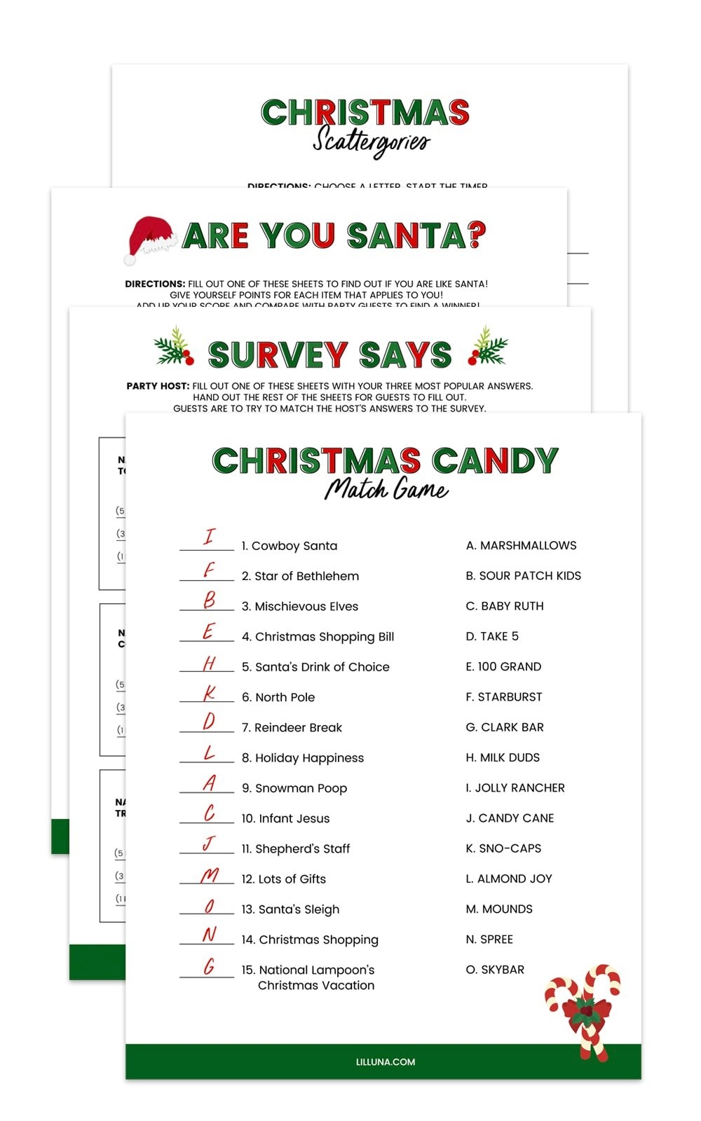 FREE Printable Christmas Games 4 FREEBIES Lil 39 Luna